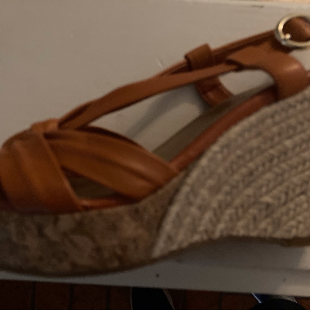 ANTONIO MELANI Tan Wedges with Espadrille Heel New